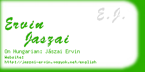 ervin jaszai business card